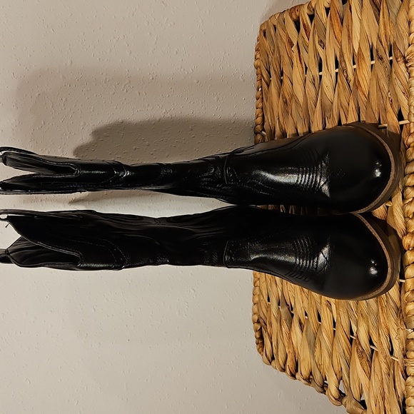 Sugar Tammy Black Heeled Cowboy Boots Western Stitching NWT Sz.6 M - Picture 2 of 10